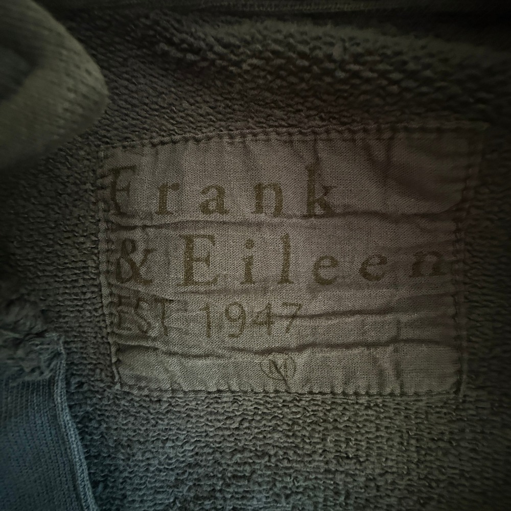 Frank & Eileen Patrick Popover Henley Triple Terry Sweatshirt Medium Dusty Blue - Picture 3 of 9